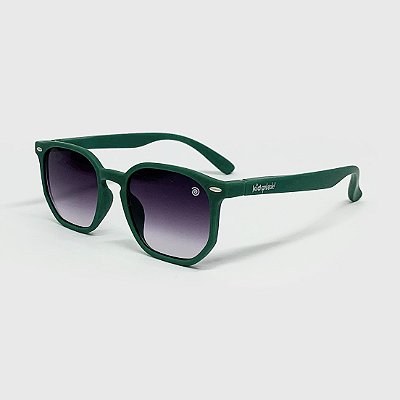Óculos de Sol Infantil Acetato com Proteção UV400 Teen Hexagonal Verde