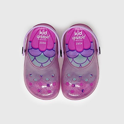 Babuche KidSplash! Glitter Rosa Claro/Lilás Sereia