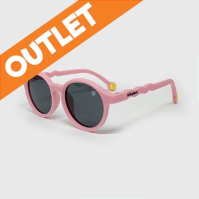 [OUTLET] Óculos de Sol Infantil Flexível Redondo Wave com Lente Polarizada e Proteção UV400 Rosa