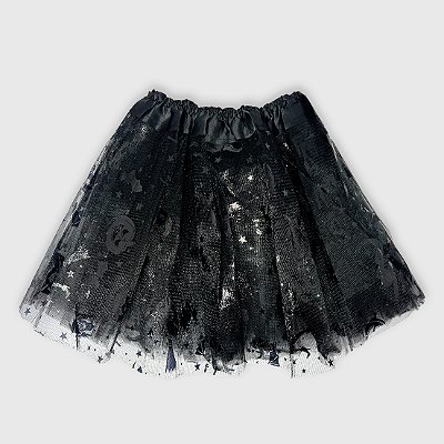 Saia Tutu Tule Halloween Preta