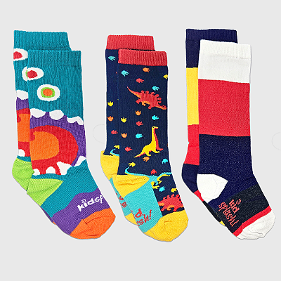 Kit Meia KidSplash! 3/4 Ogro / Duo Colors / Dino