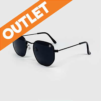 [OUTLET] Óculos de Sol Infantil com Proteção UV400 Metal Hexagonal Preto