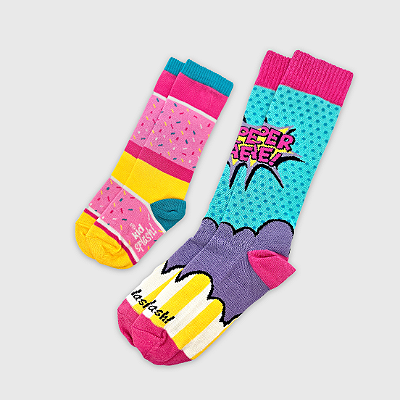 Kit Família Meia KidSplash! 3/4 Mãe e Filha Confete