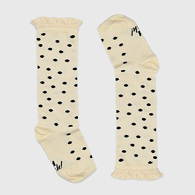 Meia KidSplash! 3/4 Dots Creme Rendinha