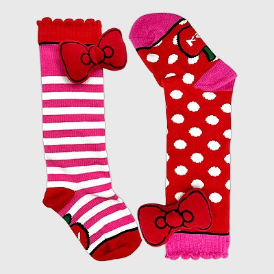 Meia KidSplash! 3/4 Duo Miau Laço 3D