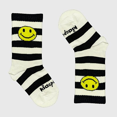 Meia KidSplash! Mid New Carinha Feliz Preta