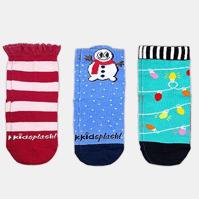 Kit Meia KidSplash! Soquete Natal Girl Rendinha
