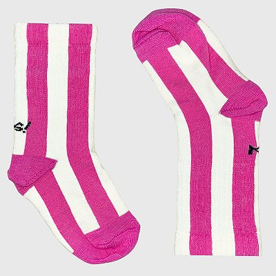 Meia KidSplash! Mid Listradona Rosa