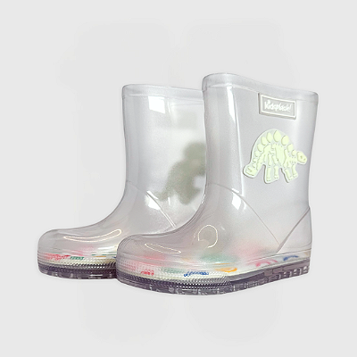 Galocha KidSplash! Glow Transparente Fóssil Dino Brilha no Escuro