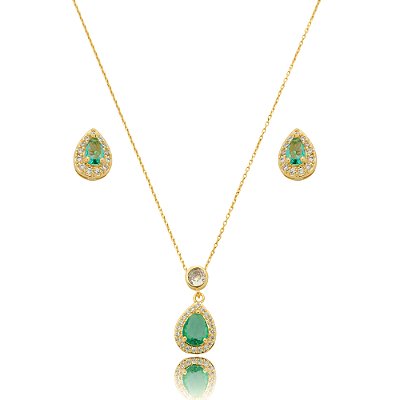Conjunto gota turmalina
