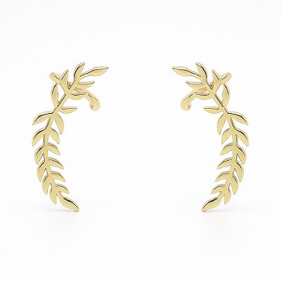 Brinco ear Cuff folhas liso