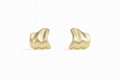 Brinco orgânico banhado a ouro