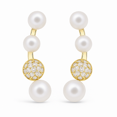 Brinco ear Cuff com pérolas