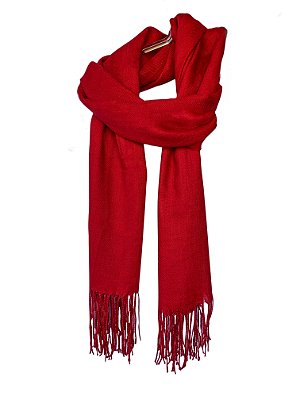 Lenço Cachecol Bordado com Pedraria - Rubi Glow