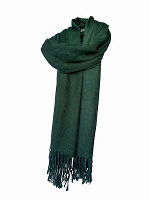 Lenço Cachecol Bordado com Pedraria - Esmeralda Glow