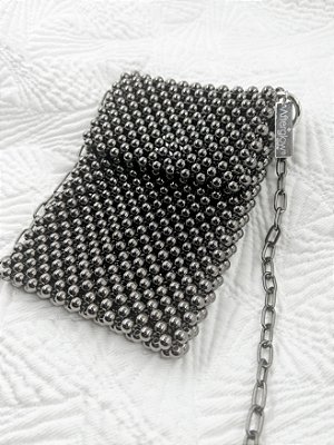 Bolsa Spheres Beaded Bag - Grafite