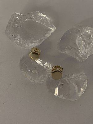 Brinco Ponto Final Médio - Banhado a Ouro