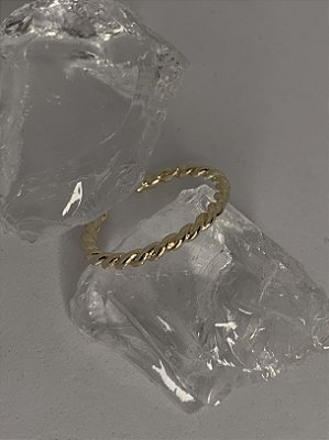 Anel Rope Fino Regulável - Banhado a Ouro