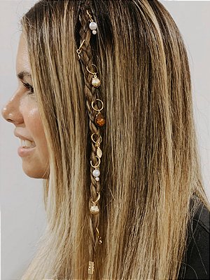 Kit Anel para Trança com Pingentes - Fogo