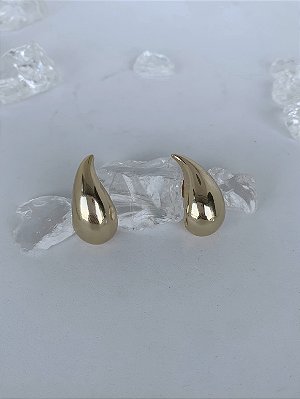 Brinco Vírgula Grande Folheado Ouro 18K - Golden Breath