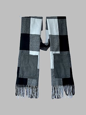 Lenço Cachecol com Bolso - P&B