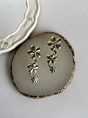 Brinco Flower Growth - Banhado a Ouro