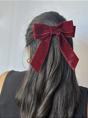Laço Veludo Cherry
