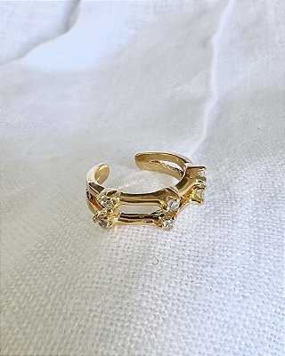 Piercing Fake Double Crown - Banhado a Ouro