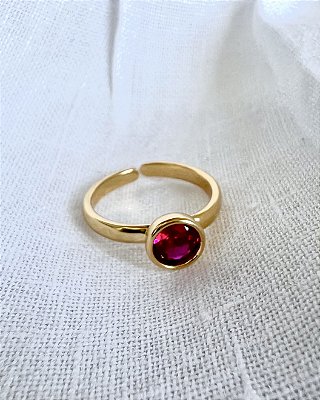 Anel Glint Wine Regulável - Banhado a Ouro