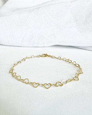 Pulseira Heart to Heart - Banhada a Ouro