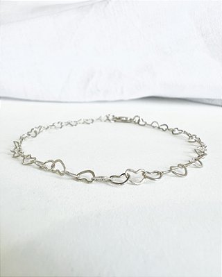 Pulseira Heart to Heart - Banhada a Rodio