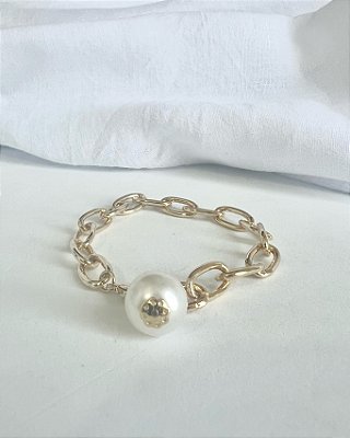 Pulseira Elos Pérola Folheado Ouro 18K - White Champagne