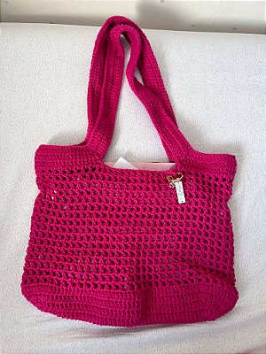 Bolsa Crochê Tote Pink