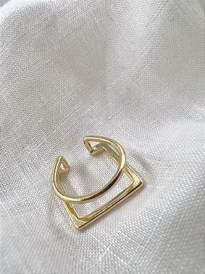 Anel Duplo Regulável Match - Banhado a Ouro