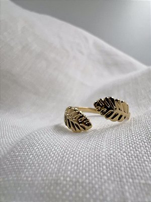 Anel Regulável Outono Dourado - Banhado a Ouro