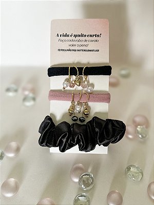 Kit 3 Elásticos de Cabelo com Pingentes - Berry Cake