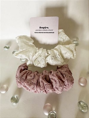 Kit 2 Scrunchies Elásticos Cabelo - Rendinha
