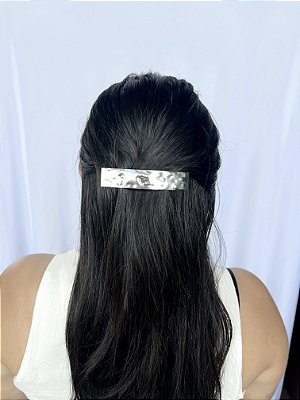 Prendedor Cabelo Orgânico Martelado - Prata