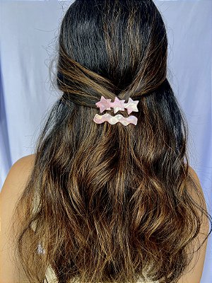 Presilhas Dupla Céu Estrelado - Rosa
