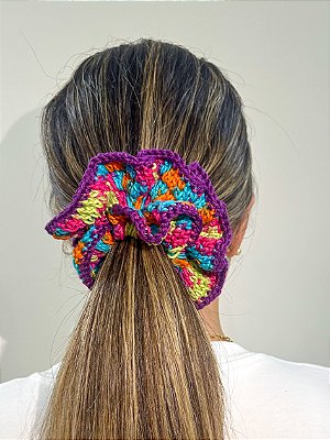 Scrunchie Crochê - Gummy Roxo