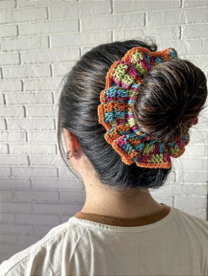 Scrunchie Crochê - Gummy Laranja