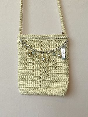 Bolsa Crochê Pingentes Pérolas