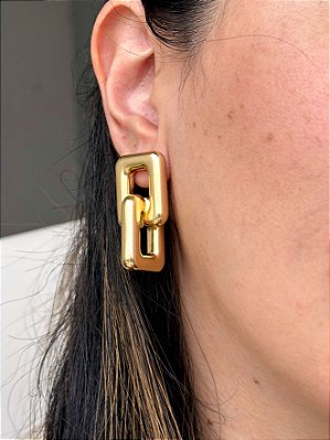 Brinco Elo Forte - Banhado a Ouro