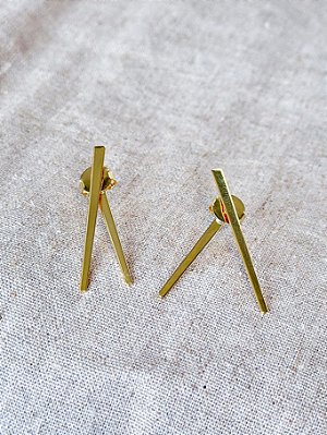 Brinco 2 Sides - Banhado a Ouro