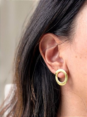 Brinco Orgânico Full Circle - Banhado a Ouro