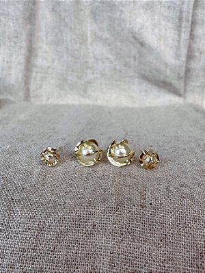 Kit 2 Brincos Avant-garde - Banhado a Ouro