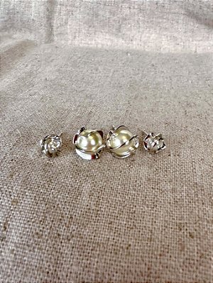 Kit 2 Brincos Avant-garde - Banhado a Ródio