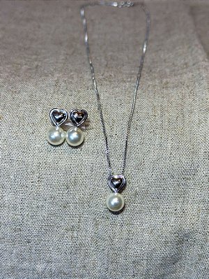 Conjunto Vintage Love - Banhado a Ródio