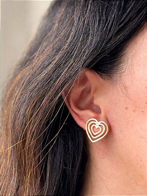 Brinco Beating Heart - Banhado a Ouro