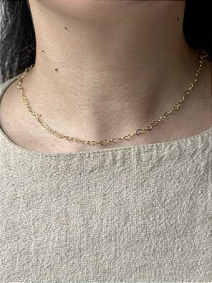 Gargantilha Heart to Heart - Banhada a Ouro